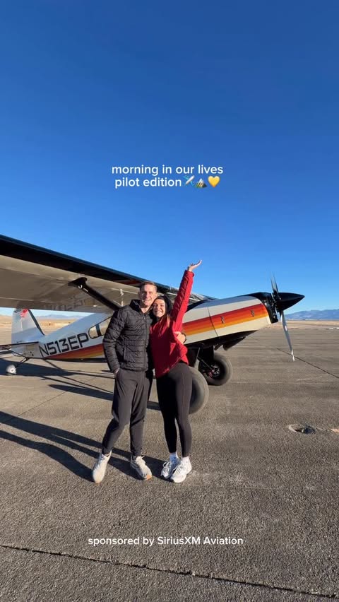 Instagram post by @erinandpaulfly for SiriusXM. Caption reads: [...] with the weather always changing, the....