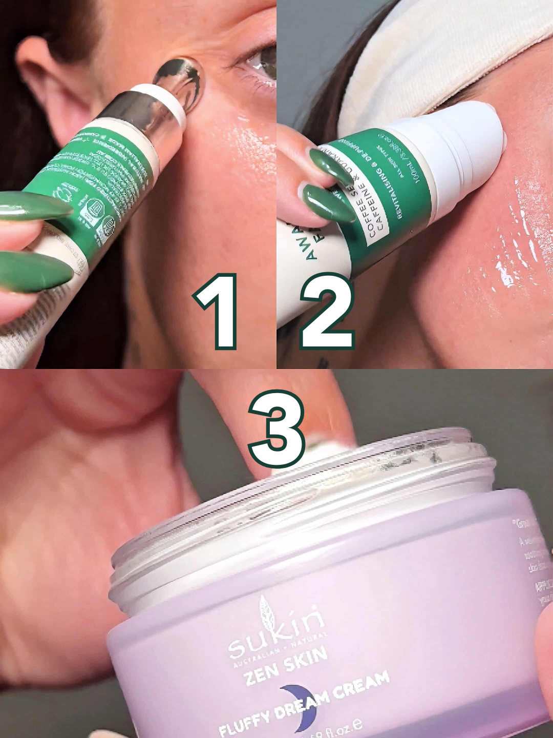 TikTok post by @sukin.naturals for Sukin Natural Skincare. Caption reads: From a bright morning to a peaceful night —....