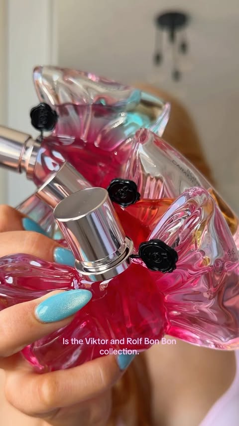 Instagram post by @hollyhoneyman for The Perfume Shop. Caption reads: [...] collection ✨🌺🩷 Available at....