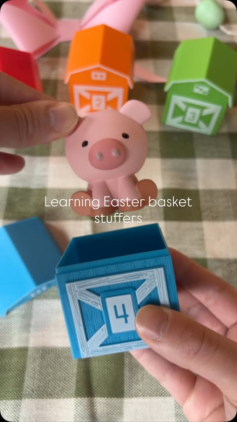 Instagram post by @remschof for Learning Resources. Caption reads: [...] Easter basket stuffers from....