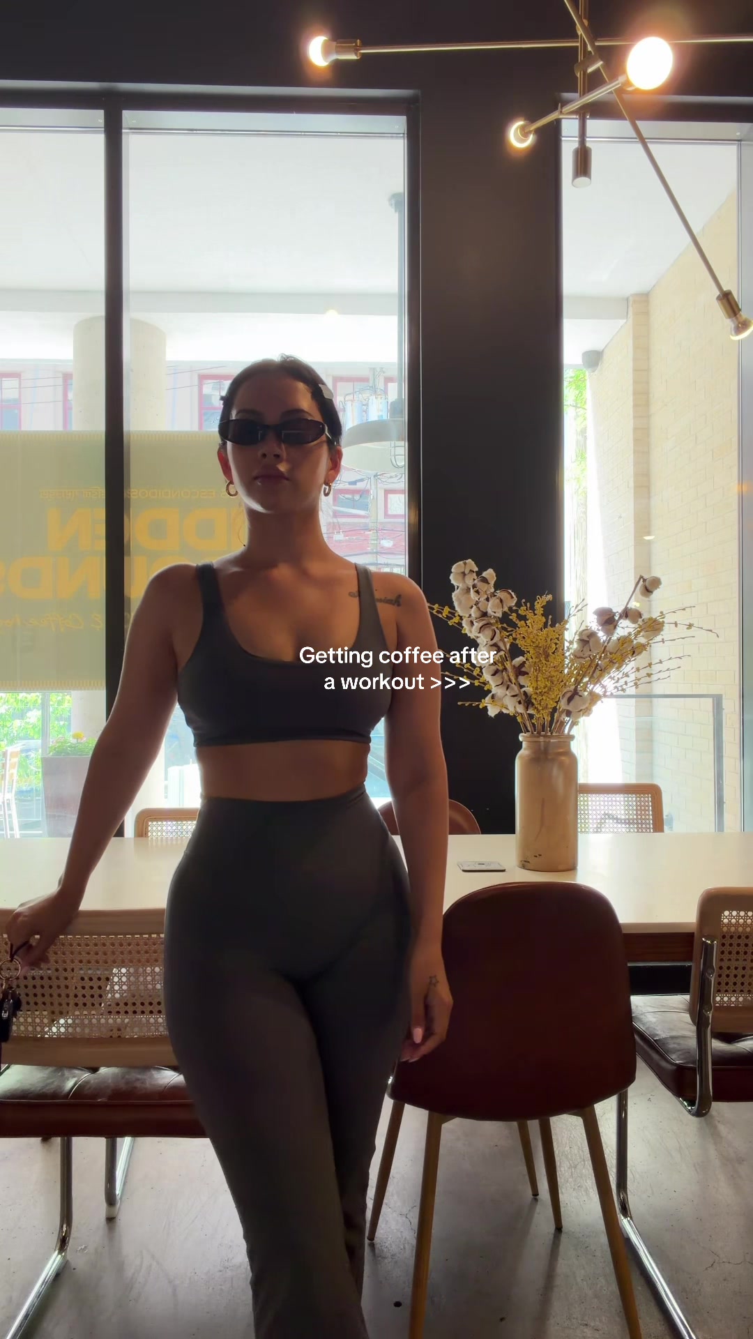 TikTok post by @glambervcruz for PAVOI Active. Caption reads: Wore my @Pavoi Active set today in shade Thunder.....