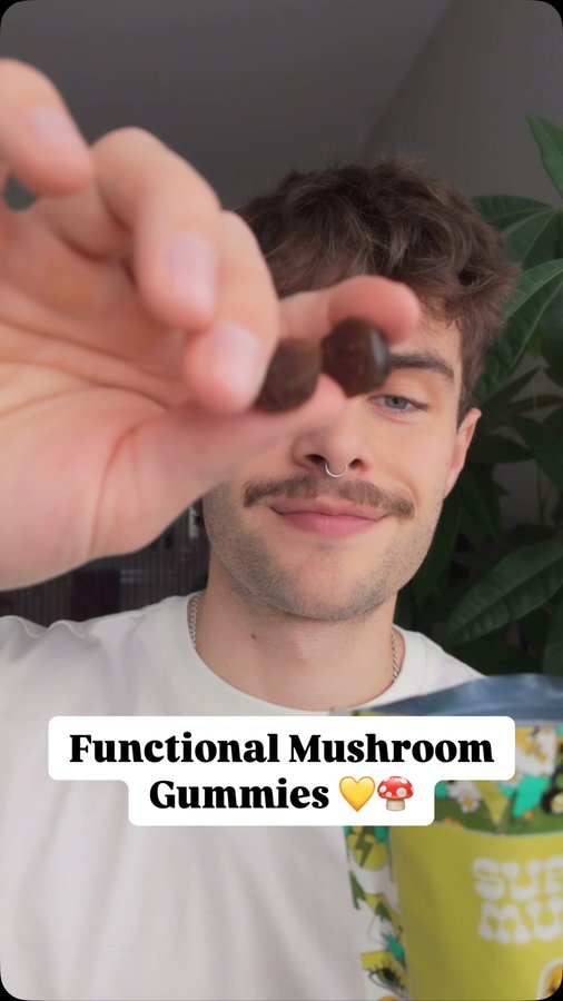 Instagram post by @trevorcarroll for SuperMush. Caption reads: [...] I love starting my day with these SuperMush....