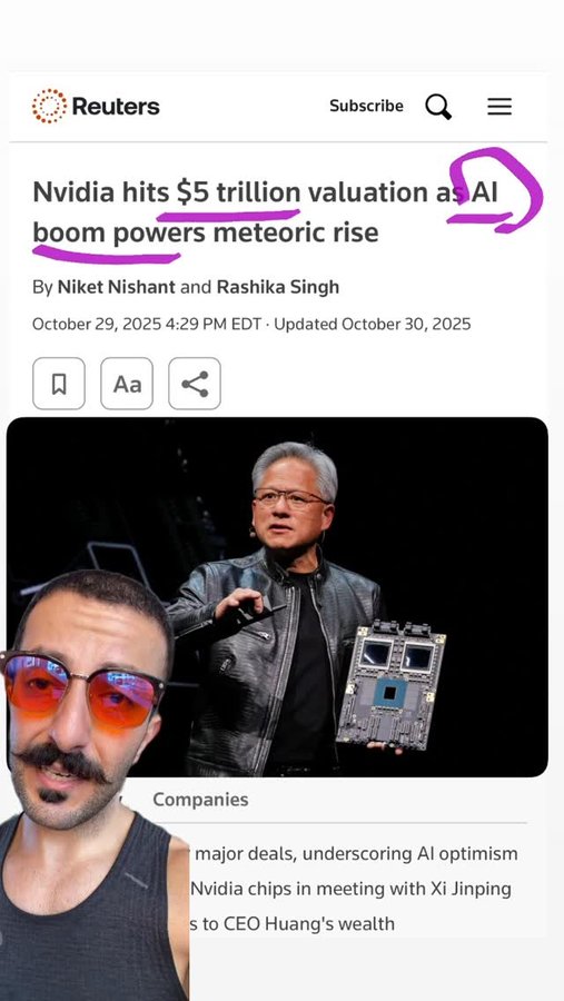 Instagram post by @basharjkatou for NVIDIA. Caption reads: 👇Comment “AI” to join my live workshop tomorrow....