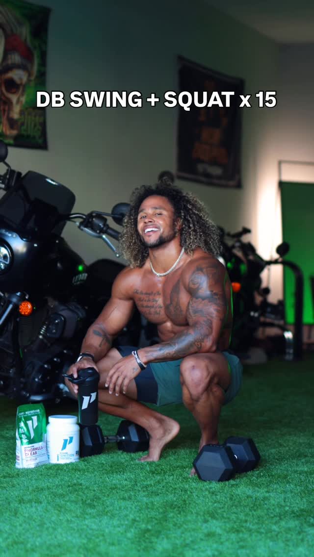 Instagram post by @staceyervinjr for 1st Phorm. Caption reads: 20min HIIT workout to burn fat & build muscle.....