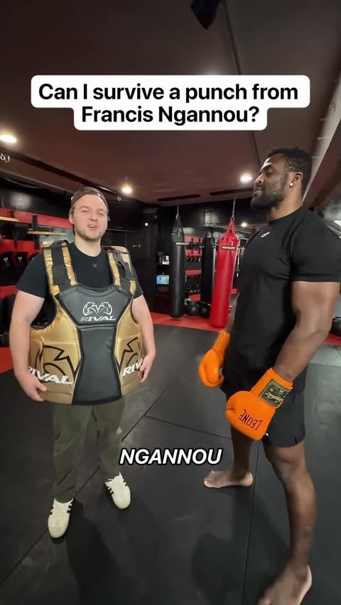 Instagram post by @francisngannou for Polymarket. Caption reads: [...] from Francis Ngannou? Get $50 on @polymarket....