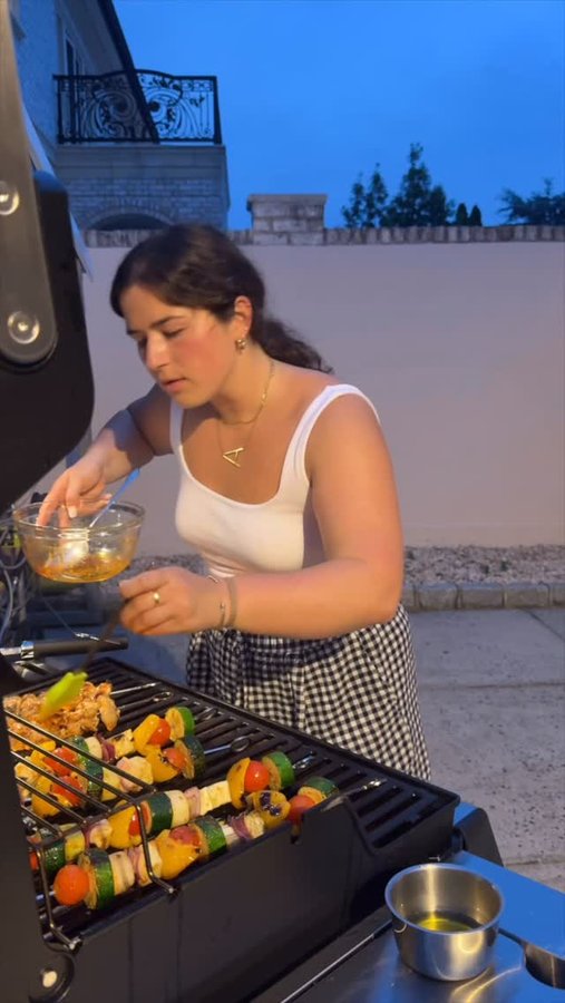 Instagram post by @flavorsbyalessandra for Weber Grills. Caption reads: [...] that’s my dream summer BBQ dinner ft.....