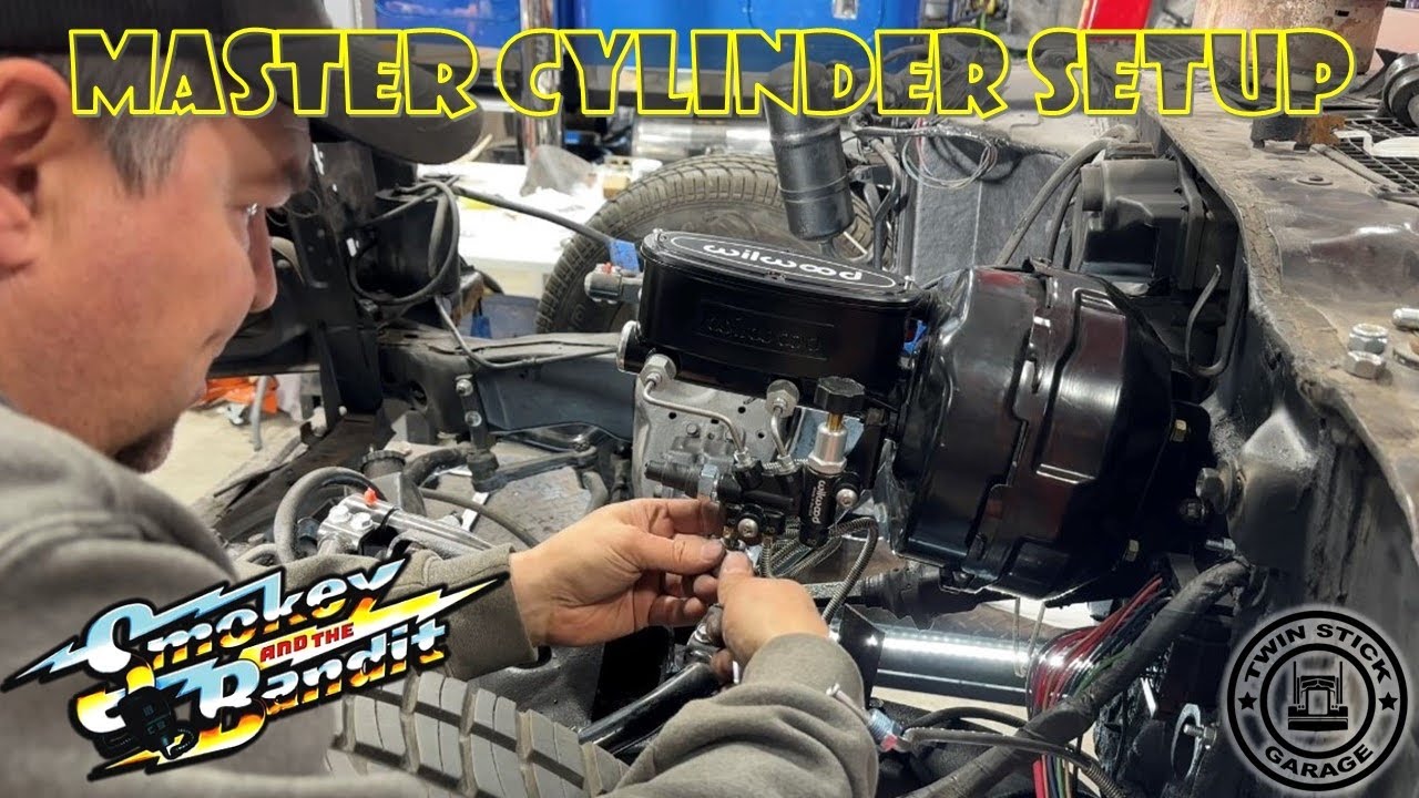 YouTube post by @TwinStix for Hyperlite. Caption reads: Bandit TransAM Build Ep.23 Wilwood Master Cylinder.