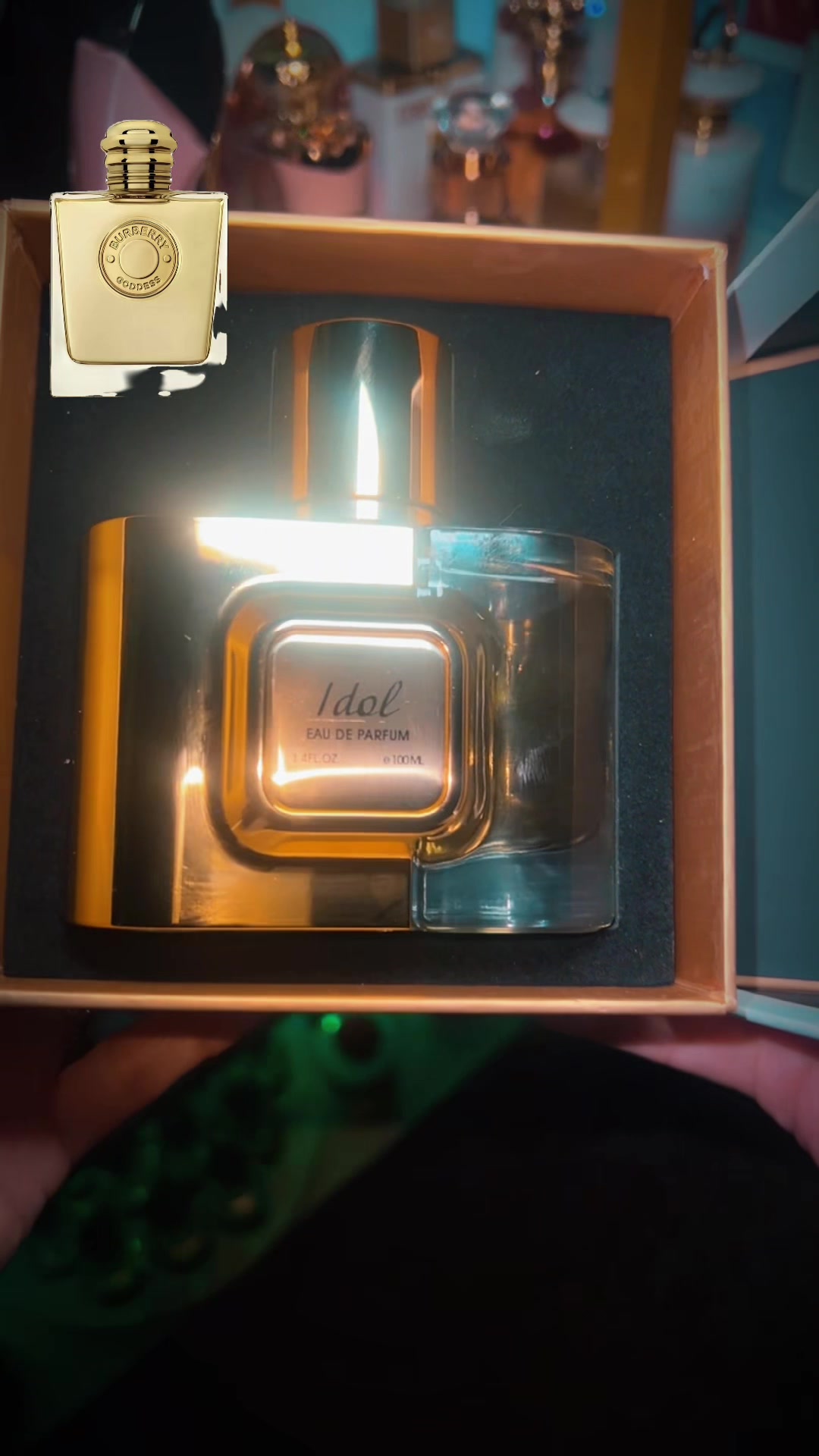 TikTok post by @perfume_queen_ for Bharara Beauty. Caption reads: [...] #fyp #PR #perfume #seductive @Bharara Beauty.