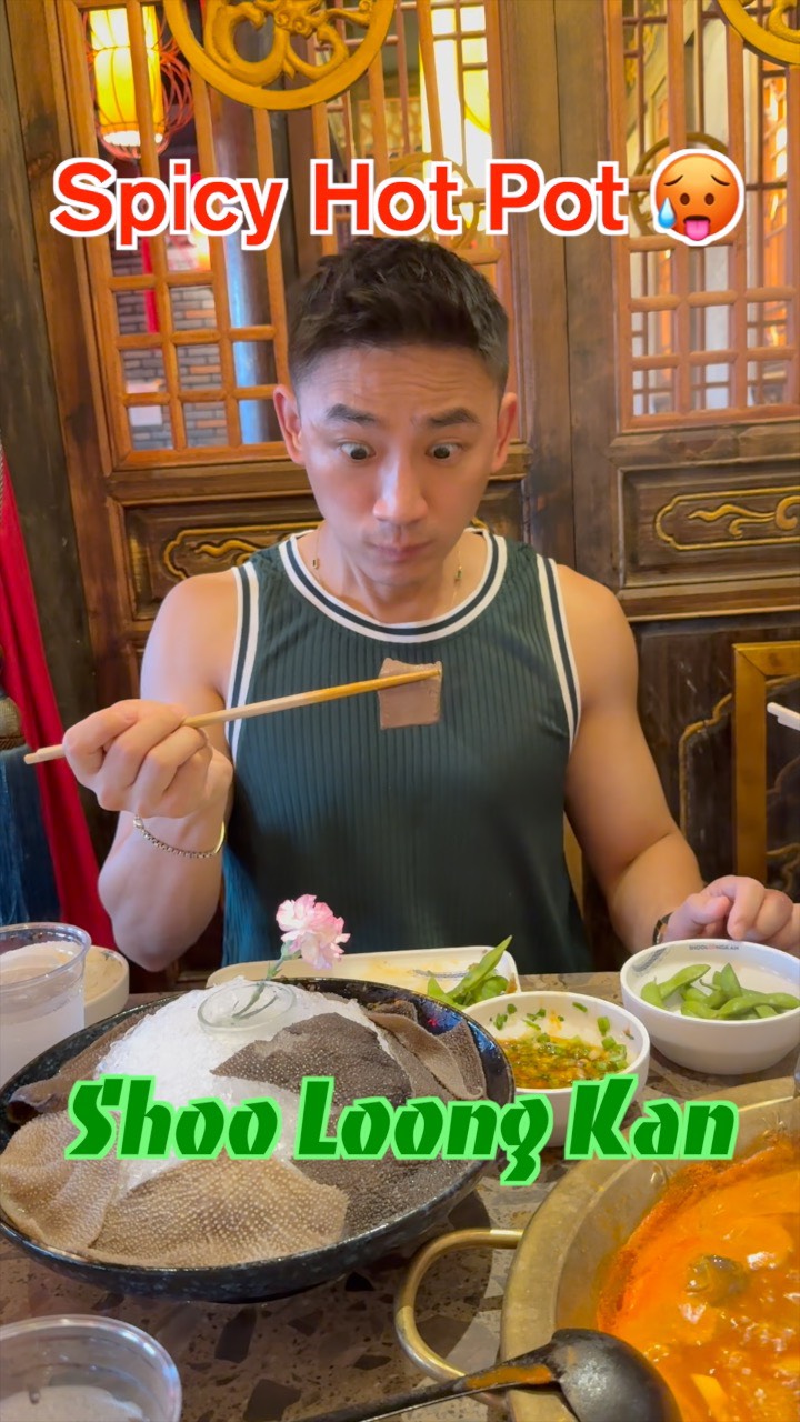 Instagram post by @johnleetrumpet for Choose Chicago. Caption reads: Craving authentic Sichuan hotpot in Chicago? Shoo....