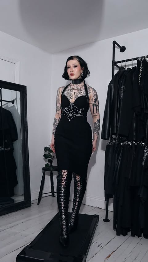 Instagram post by @mimi_almighty for KILLSTAR. Caption reads: PARTY SEASON OUTFITS 🖤 wearing all @killstar....