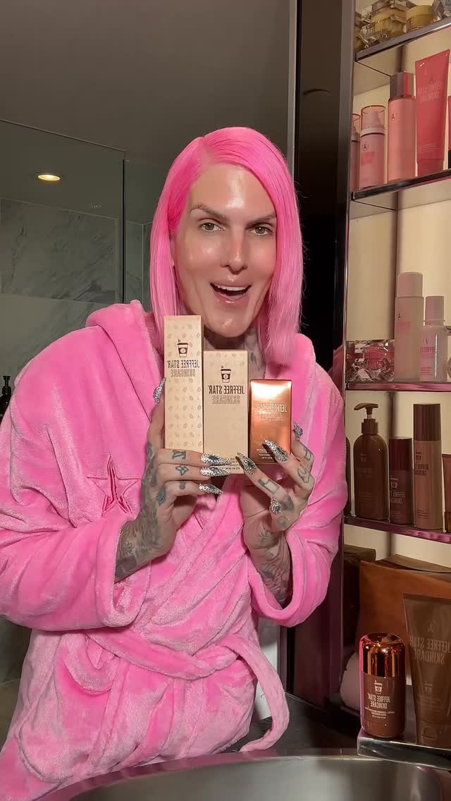 Instagram post by @jeffreestar for Jeffree Star Cosmetics. Caption reads: ☕️ Wake. Your. A** Up. AGAIN! ☕️ Part 2 of our....