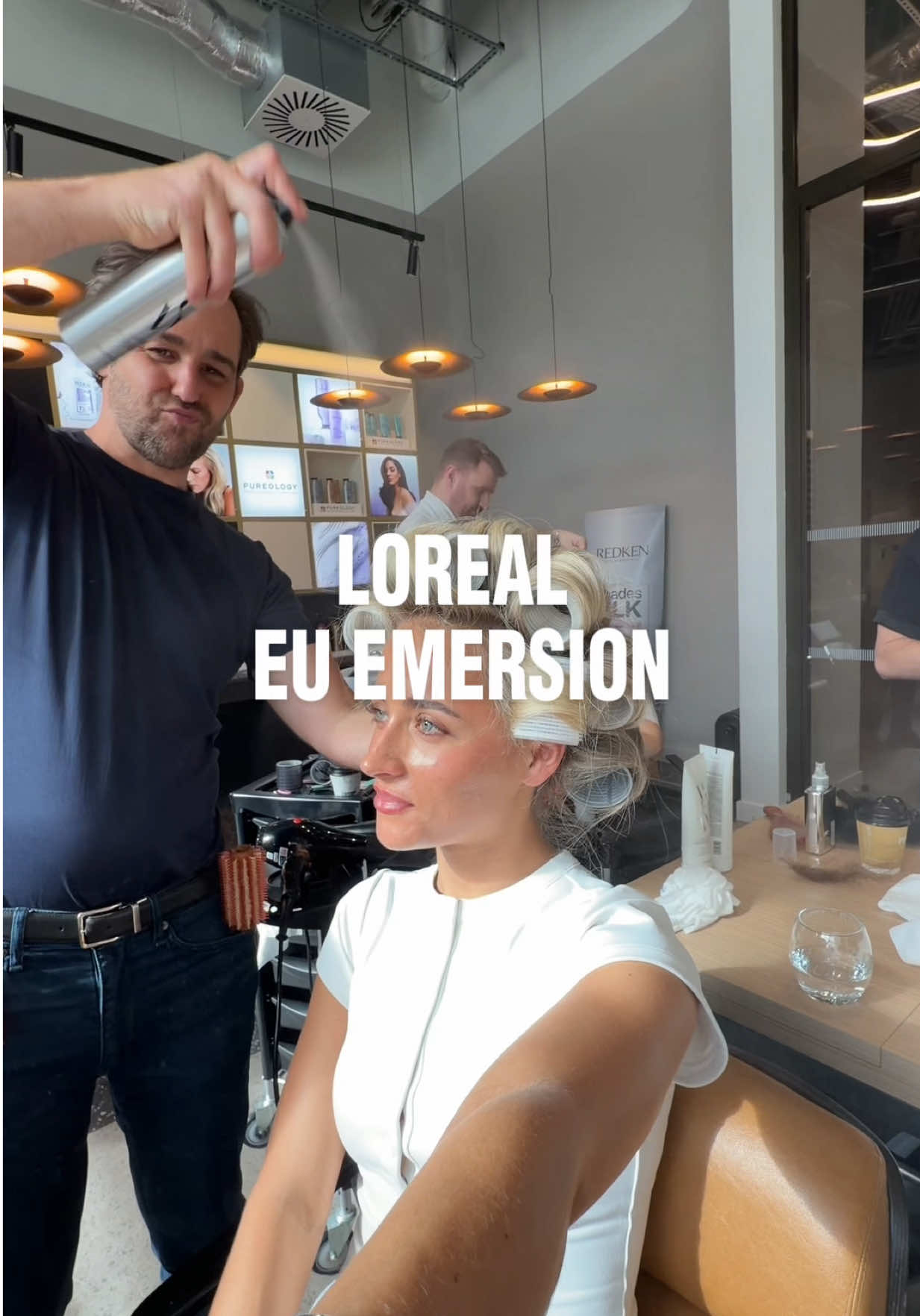 TikTok post by @hollielouisezive for Color Wow Hair. Caption reads: @Color Wow UK European emersion week educating the....