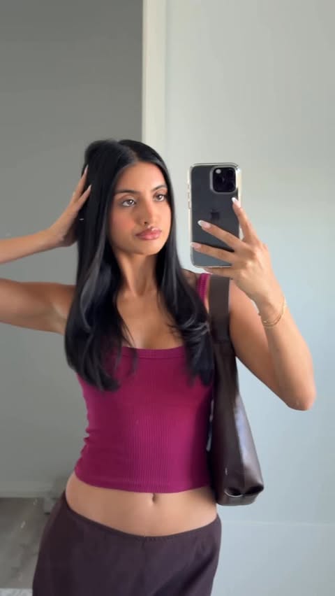 Instagram post by @diyaasharms for BondiBoost. Caption reads: An updated hair wash routine: silky & healthy hair....