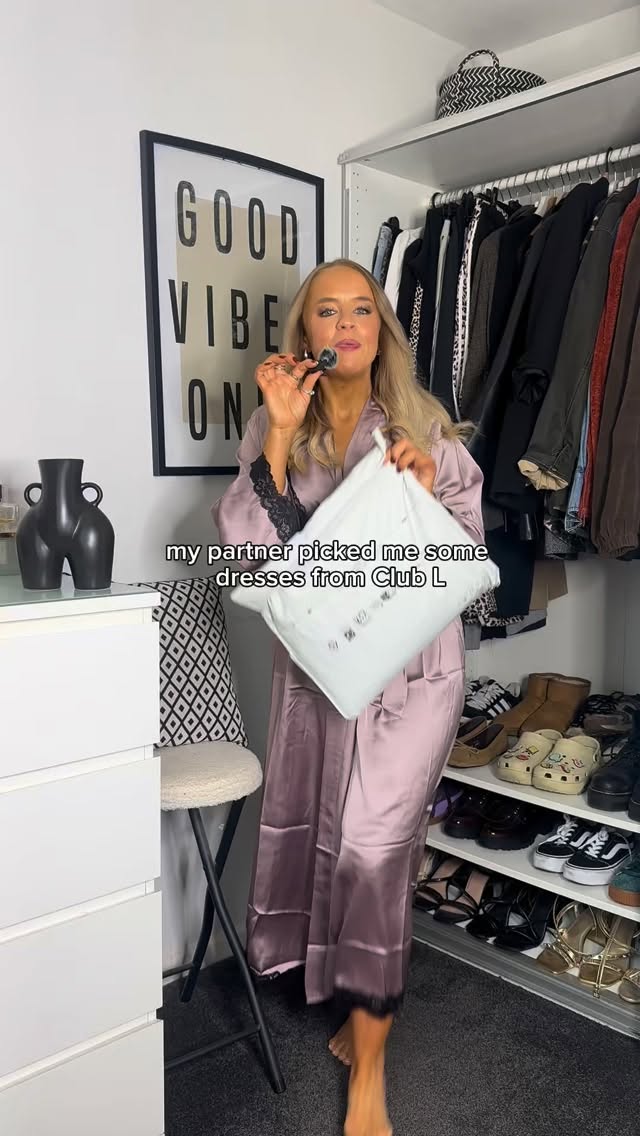 Instagram post by @sammipamela for Club L London. Caption reads: The dresses that didn’t turn up 😭 I genuinely....