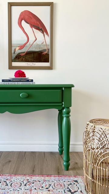 Instagram post by @salvagedbykscott for Fusion Mineral Paint. Caption reads: [...] am craving bright spring colours!....