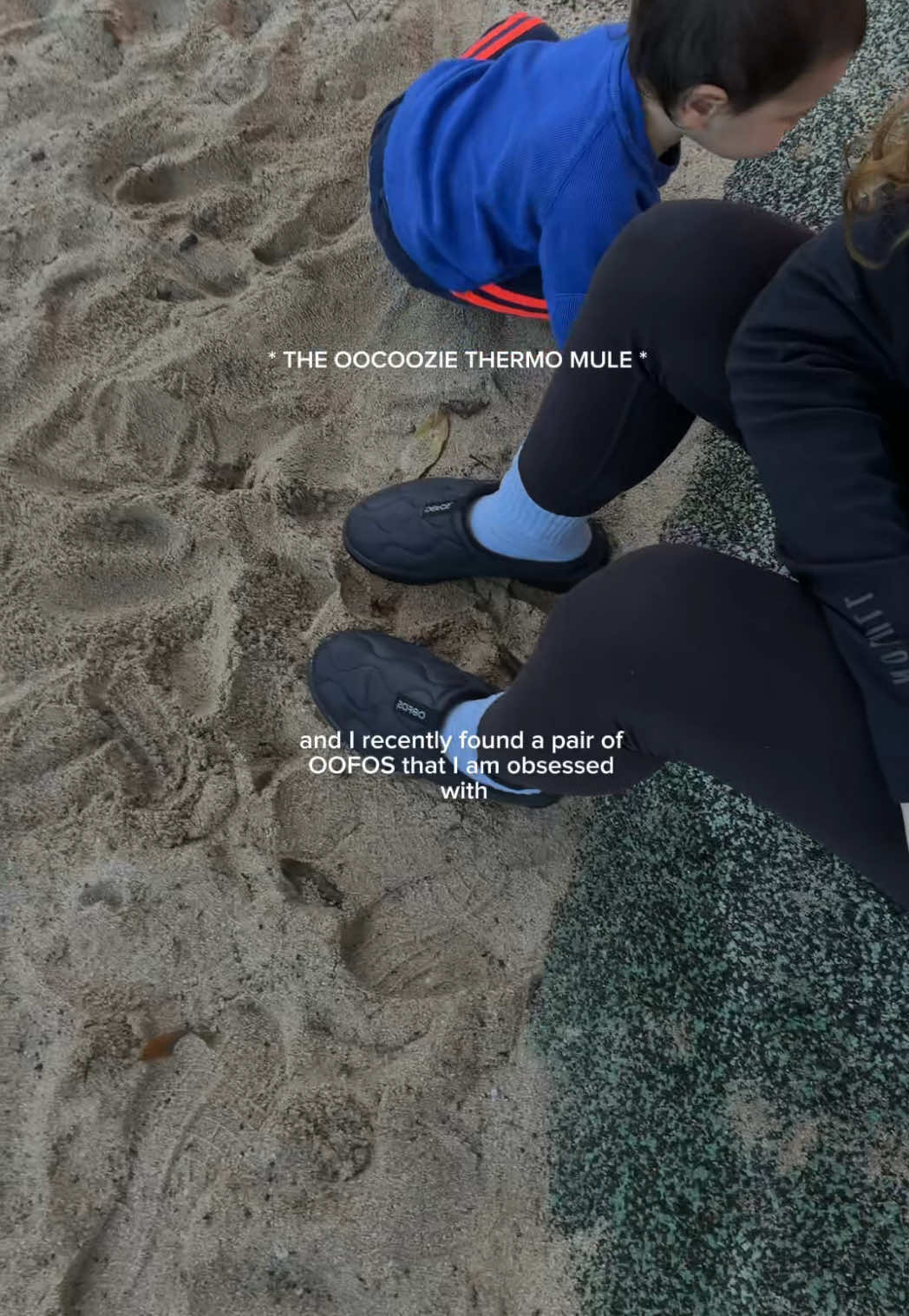 TikTok post by @jennadeezio for OOFOS. Caption reads: [...] but comfort is a nonnegotiable. These @OOFOS....