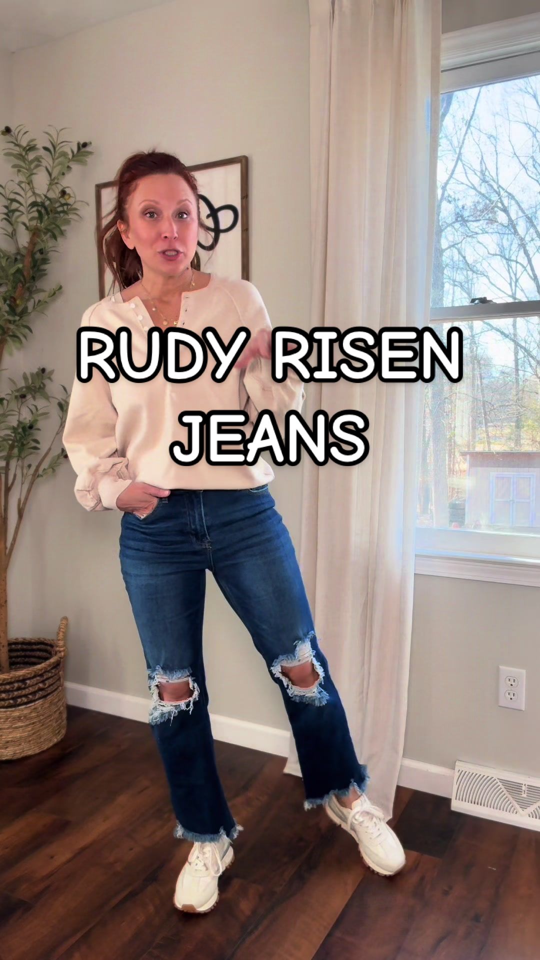 TikTok post by @hospicenursesam for Wild Oak Boutique. Caption reads: [...] your new favorite pair of jeans. @Wild Oak....