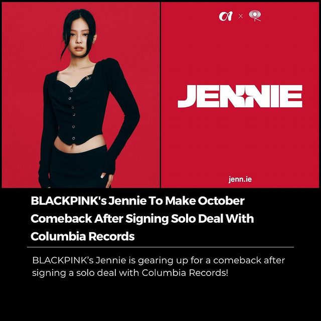 Instagram post by @thektea for Columbia Records. Caption reads: [...] that the singer had signed with....