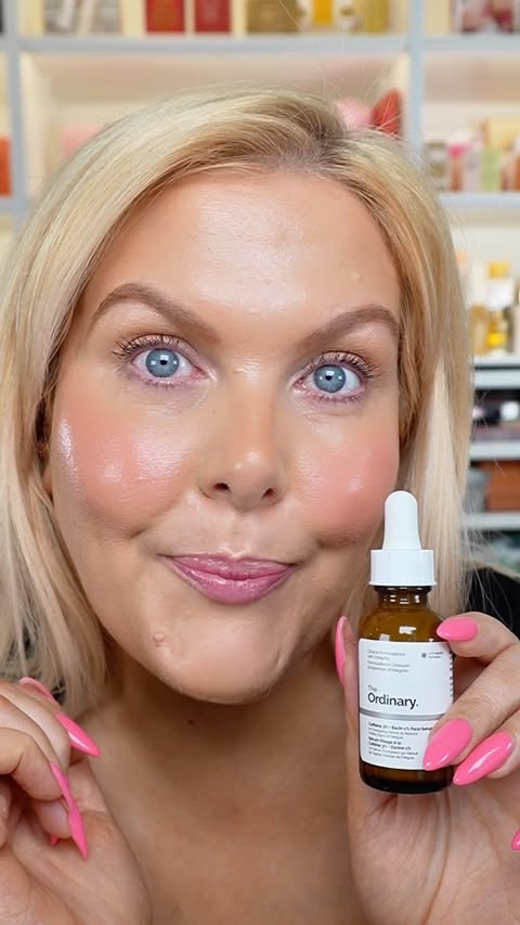 Instagram post by @askellenbeauty for Sephora. Caption reads: [...] Caffeine 3% + Escin 1% Face Serum now....