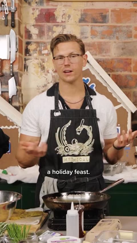 Instagram post by @mythicalkitchen for Kroger. Caption reads: @mythicalchefjosh and the Kitcheneers always cook....