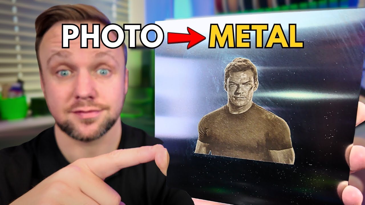 YouTube post by @L3DAccessories for Creative Fabrica. Caption reads: How to Engrave Photos on Stainless Steel with the....