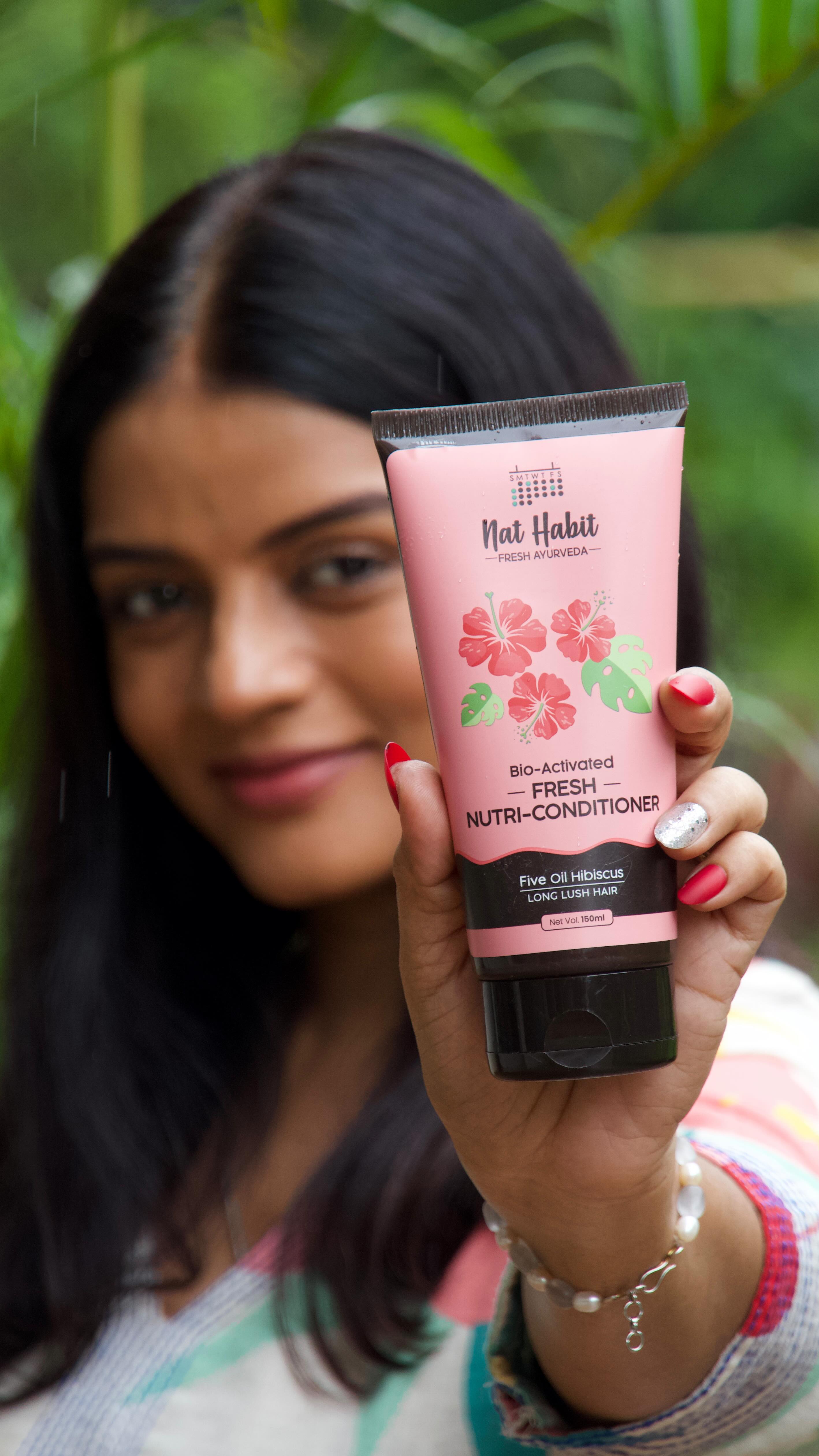 Instagram post by @mitaalinag for Nathabit. Caption reads: Ever wondered why your conditioner feels good but....