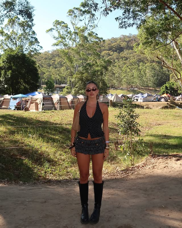 Instagram post by @kirralee for General Pants. Caption reads: The festival uniform @general_pants....