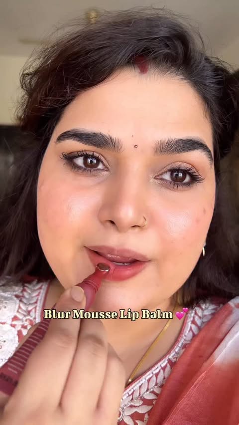 Instagram post by @reviewgist for Typsy Beauty. Caption reads: Blurr Mousse lip Balm 💕 
Comment for direct....