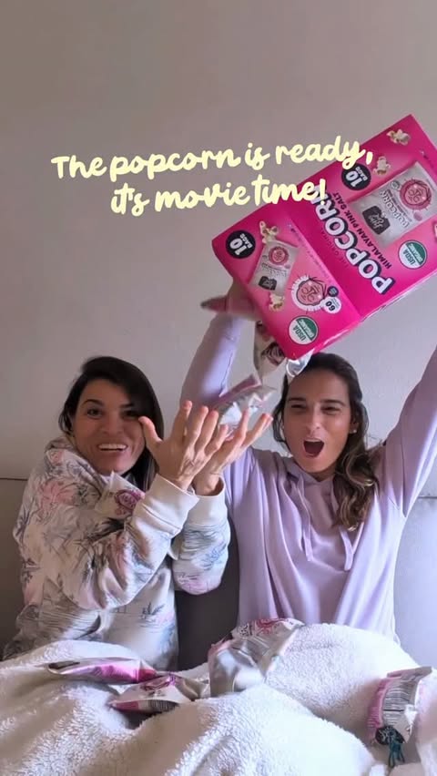 Instagram post by @as.hermanas for LesserEvil Snacks. Caption reads: [...] is ready, it's movie time with....