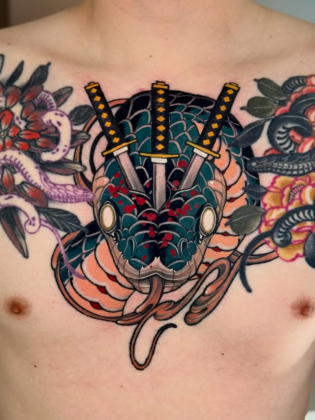 Instagram post by @sulhong_tattooer for EZ Tattoo Supply. Caption reads: Done at @redwaikiki Sponsored by @eztattooing....