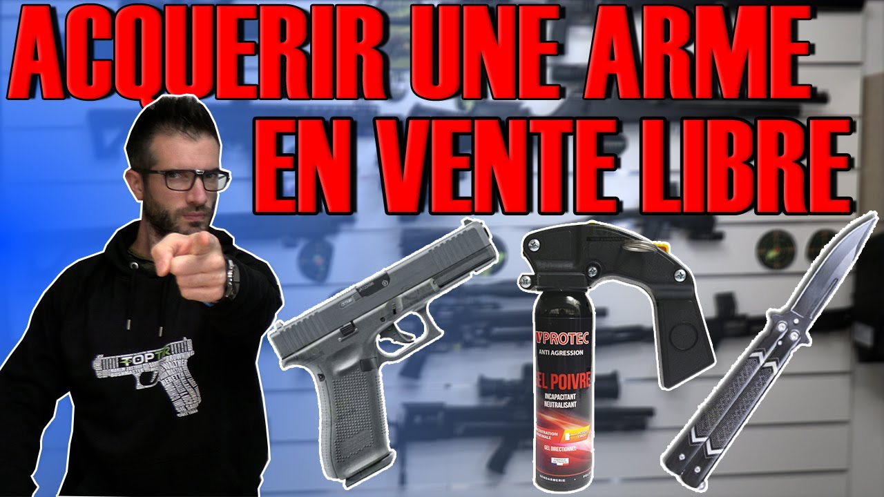 YouTube post by @BurGUNdyPower for VEVOR. Caption reads: What weapons can be purchased freely in France?....