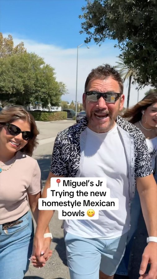 Instagram post by @thehermidas for Miguel's Jr. Caption reads: Everything at @miguels_jr tasted so fresh and....