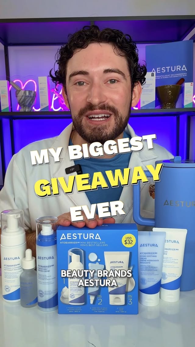 Instagram post by @millennialrx for Aestura. Caption reads: [...] one of my favorite K-beauty brands, AESTURA,....
