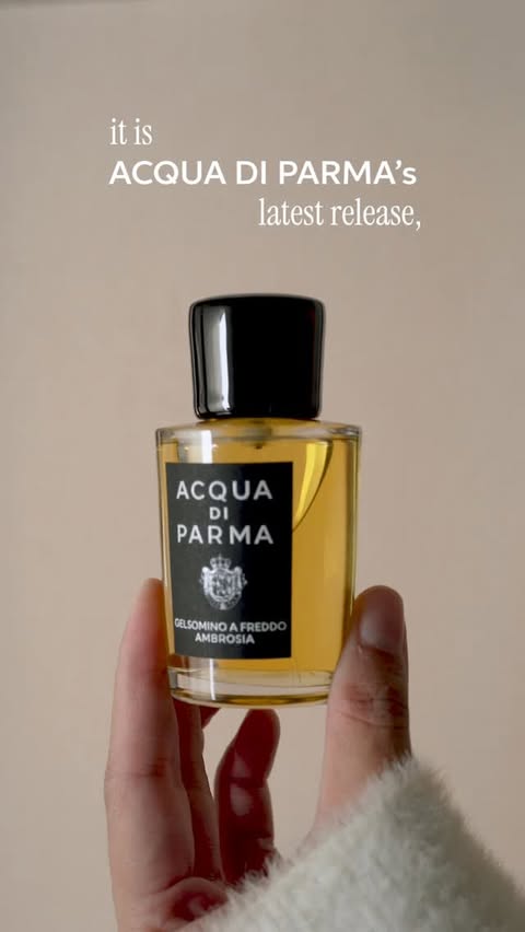 Instagram post by @eaudesarah for Acqua di Parma. Caption reads: #Ad | Reviewing @acquadiparma latest release,....