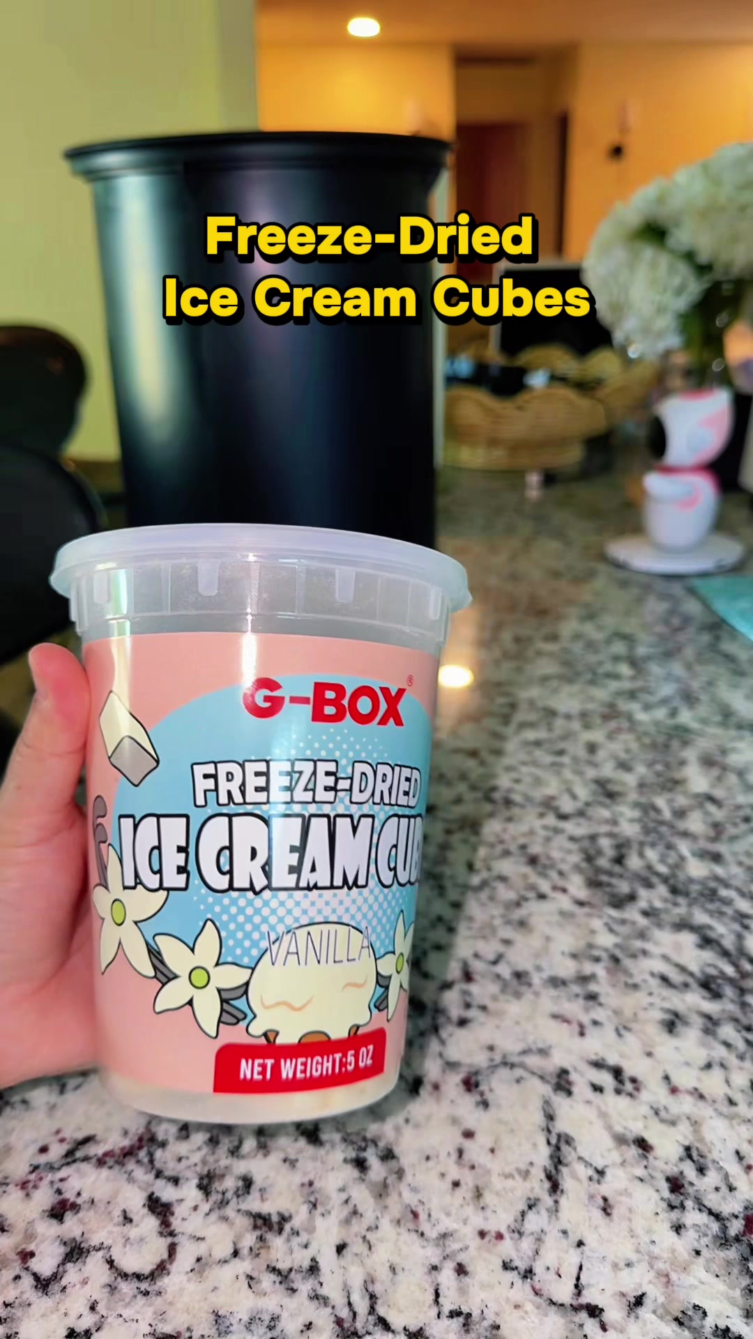 TikTok post by @sabnamraimahato for G-Box Freeze Dried Candy. Caption reads: @G-Box Freeze Dried Candy #freezedriedicecrean....