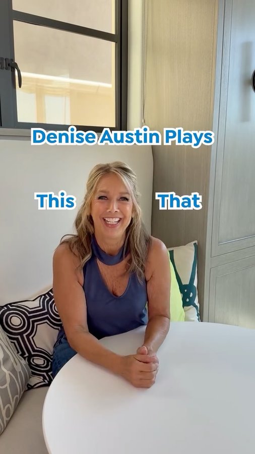 Instagram post by @deniseaustin for HSN. Caption reads: @deniseaustin didn't even break a sweat 💪 Tune in....