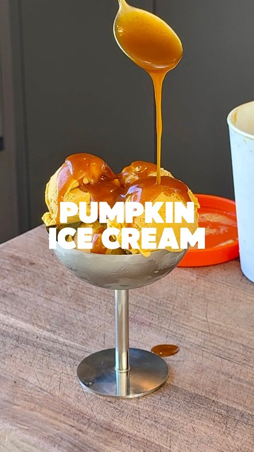 Instagram post by @chefreillymeehan for KitchenAid. Caption reads: And THAT’S how you make pumpkin ice cream....