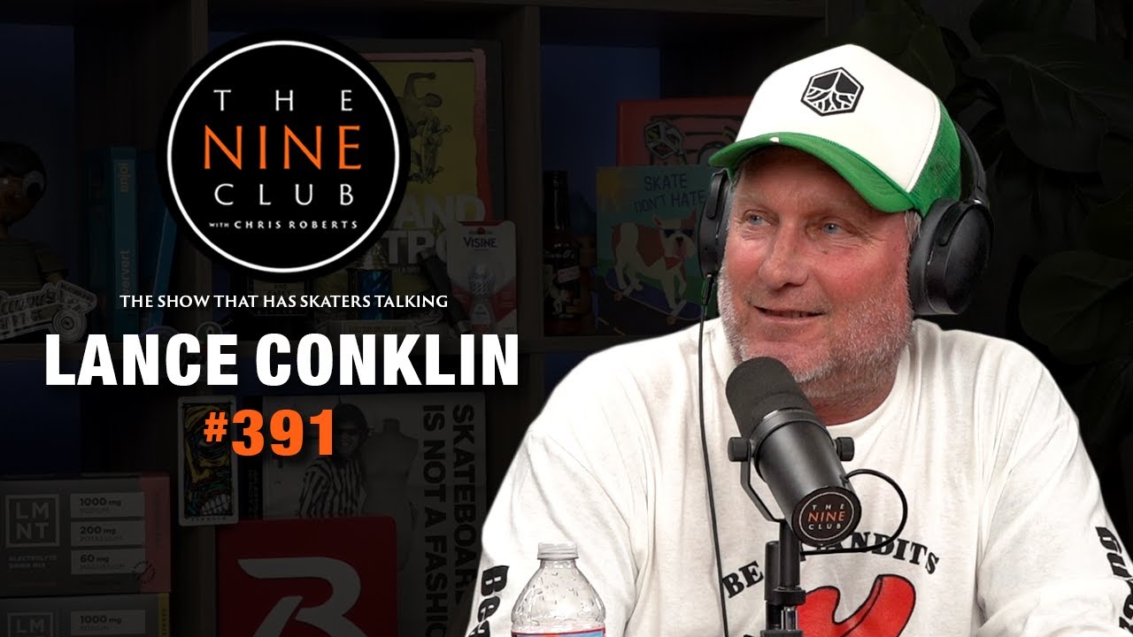 YouTube post by @thenineclub for Skullcandy. Caption reads: Lance Conklin | The Nine Club .