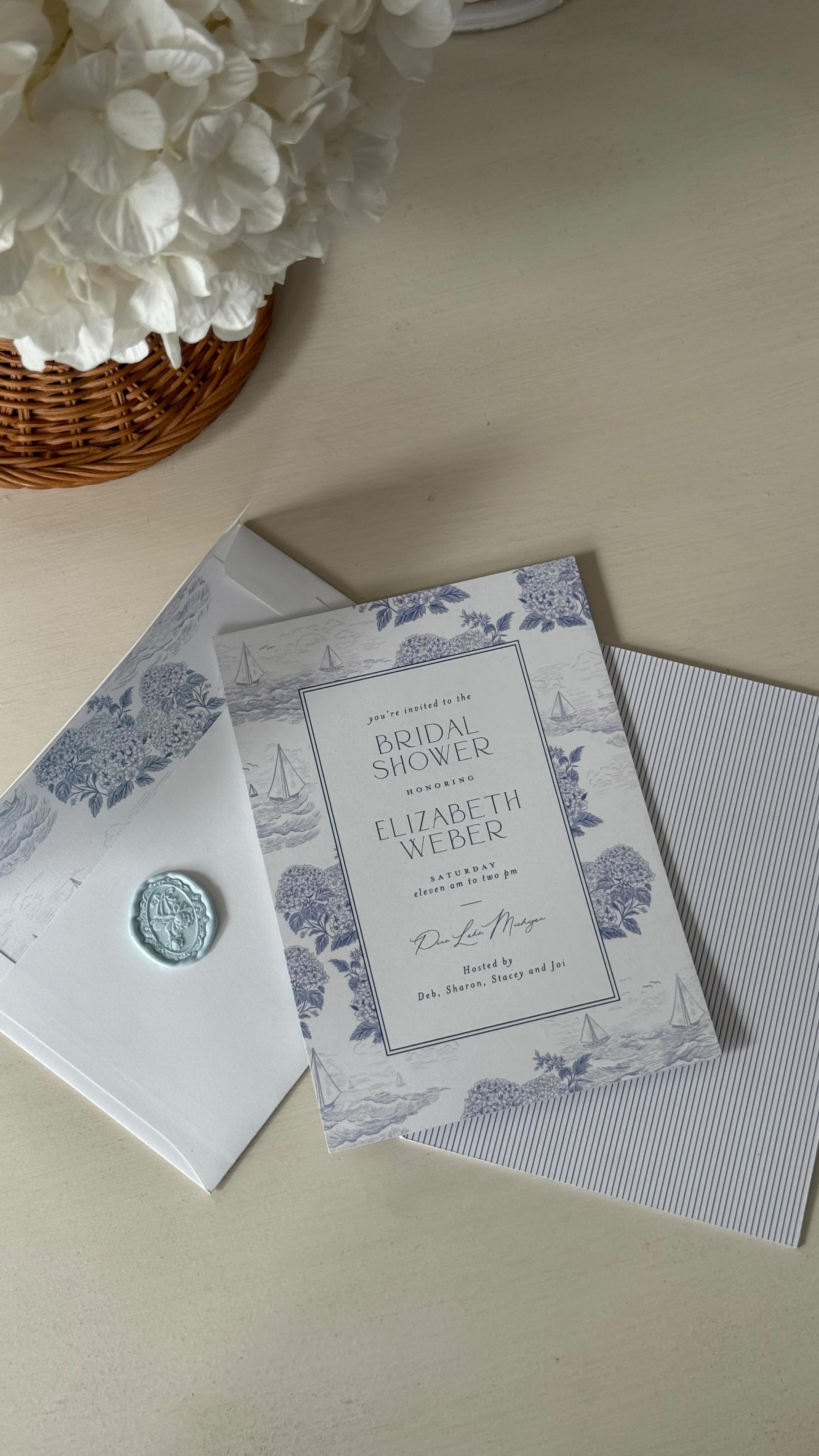 Instagram post by @ewebzz for Minted. Caption reads: [...] customized Bridal Shower invites with....