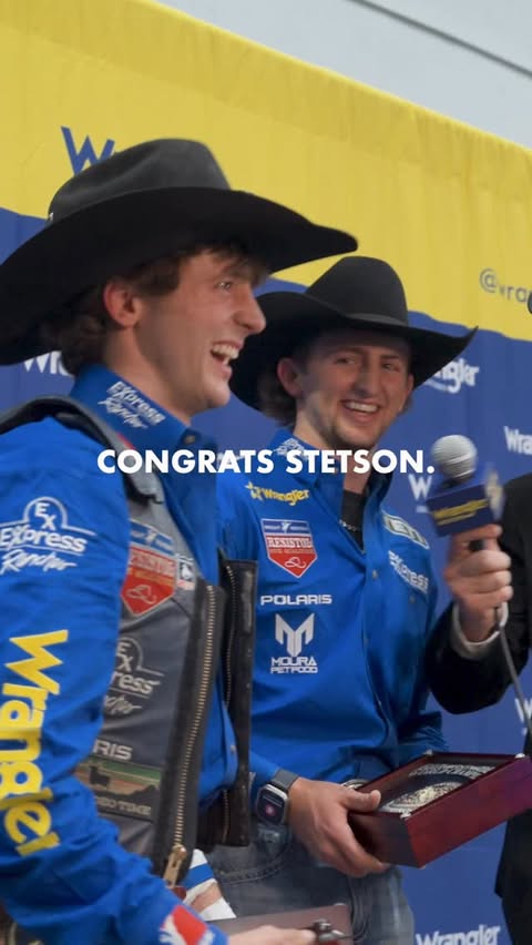 Instagram post by @officialstetsonwright for Wrangler. Caption reads: The return of Superman. #WranglerNFR.