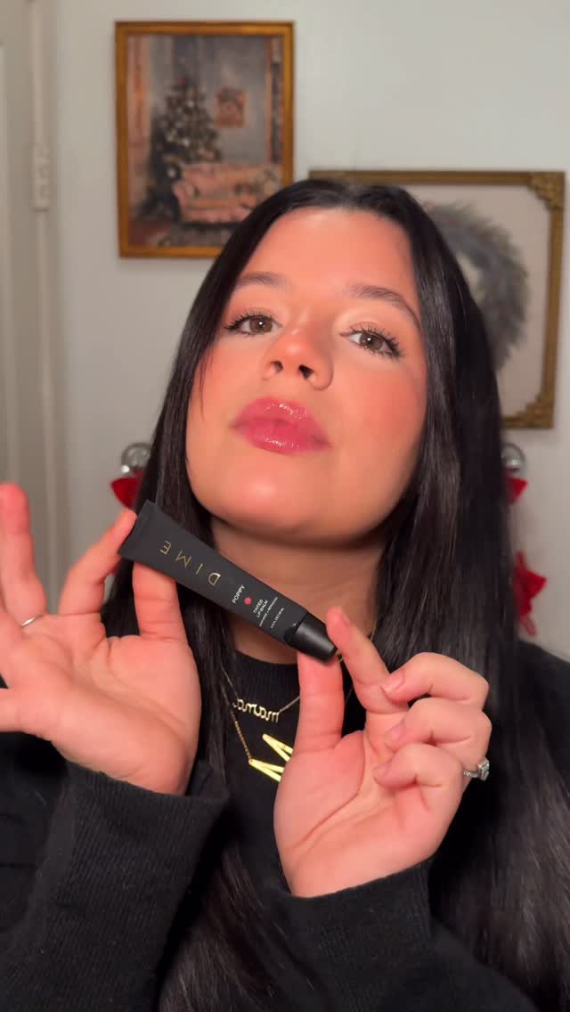 Instagram post by @milandthefam for DIME Beauty. Caption reads: I’ve been loving the @dimebeautyco Holiday Lip....
