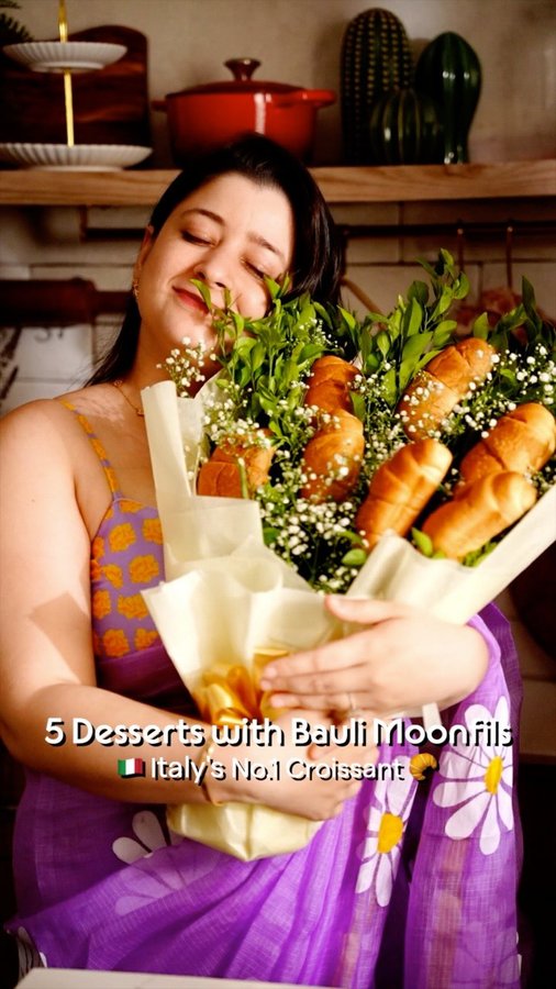 Instagram post by @natashaagandhi for Bauli. Caption reads: Who needs a pastry chef when you have Bauli....