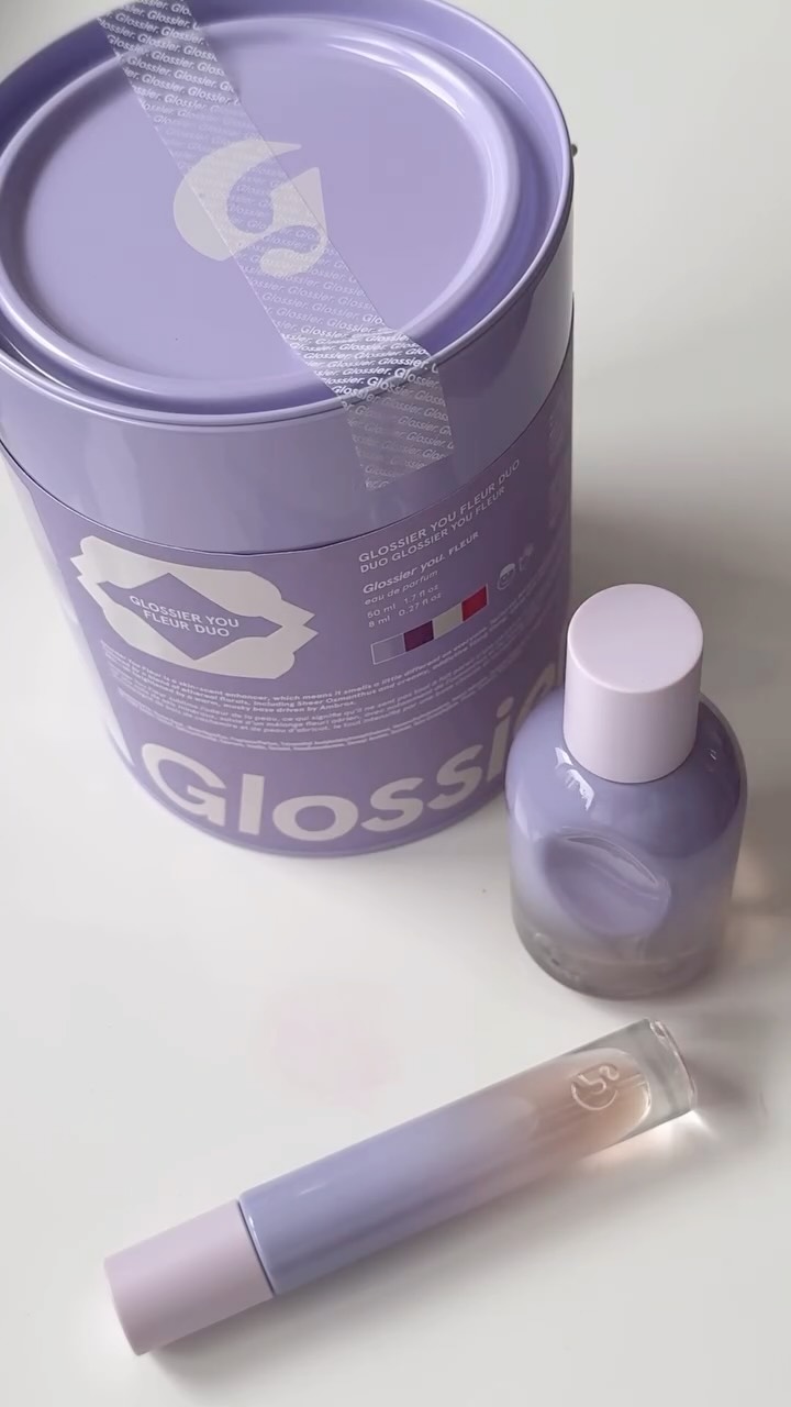 Instagram post by @first.gloss for Glossier. Caption reads: [...] with no obligations <3
🏷️ #glossier....