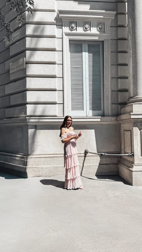 Instagram post by @olimpietta for Azazie. Caption reads: Always shine. Dress: @azazieofficial #azazie....