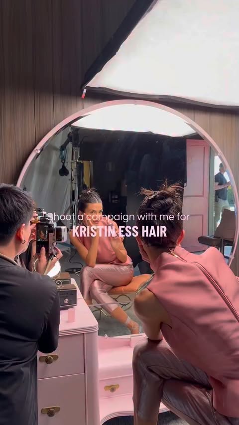Instagram post by @elliezeiler for Kristin Ess Hair. Caption reads: [...] the day with me and see how the Kristin Ess....