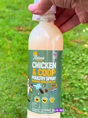 TikTok post by @loveizzynlili for Reliant Pet. Caption reads: Reliant Pet Coop Spray is part of my regular [...].