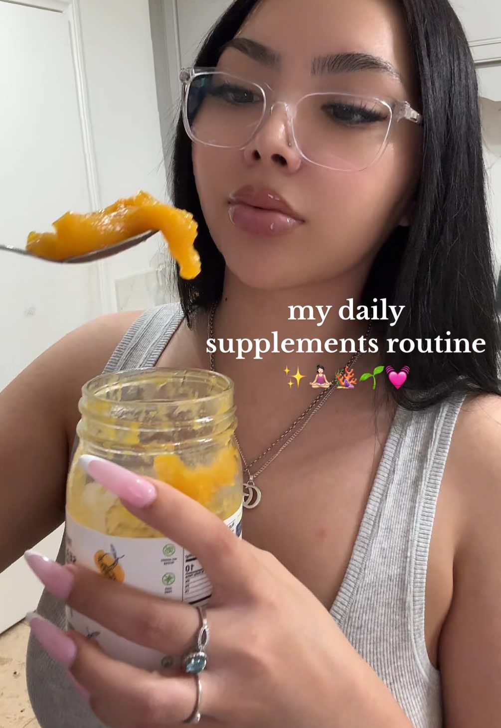 TikTok post by @shesbeenchill for KIALA NUTRITION. Caption reads: this routine is my cheat code to clear skin &....