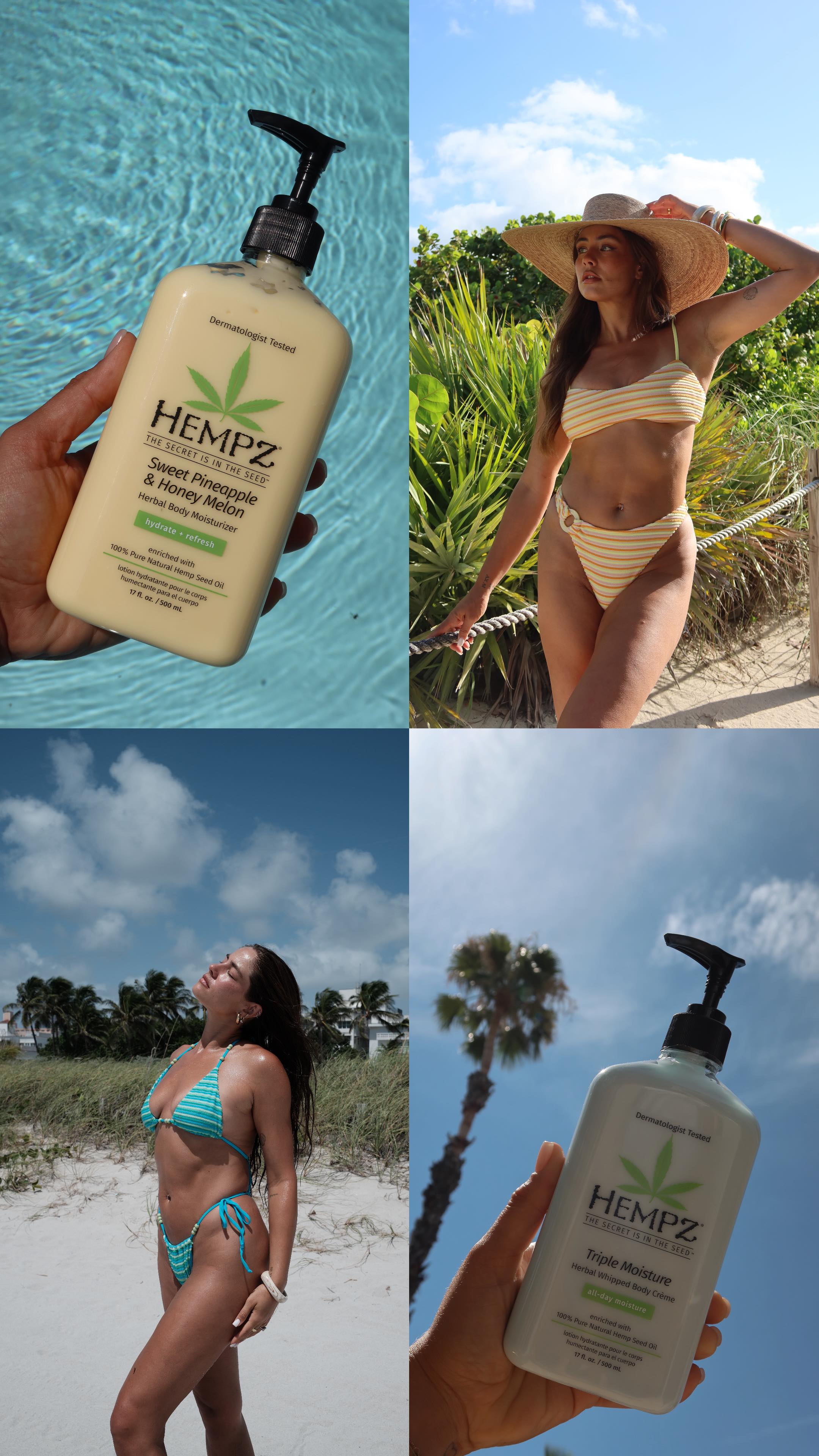 Instagram post by @jamienkidd for Hempz. Caption reads: Does anyone else have amazing memories attached to....