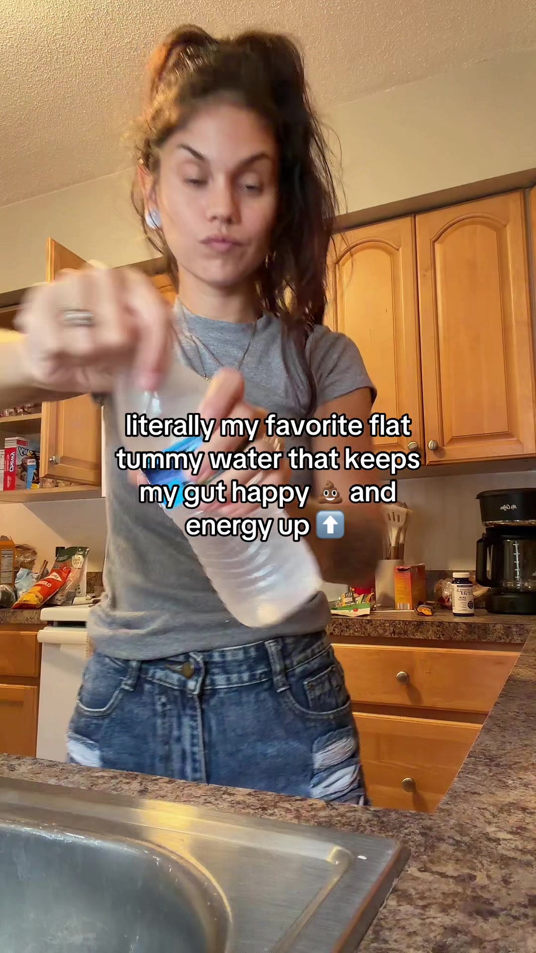 TikTok post by @ameannawilbanks for Yerba Magic. Caption reads: [...] ✨ #watertok #guthealth #yerbamate....