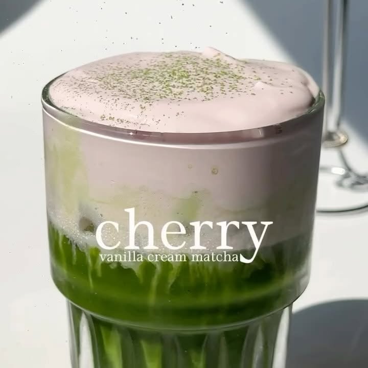 Instagram post by @1998.homecafe for Maestri House. Caption reads: [...] cherry vanilla cream matcha using....